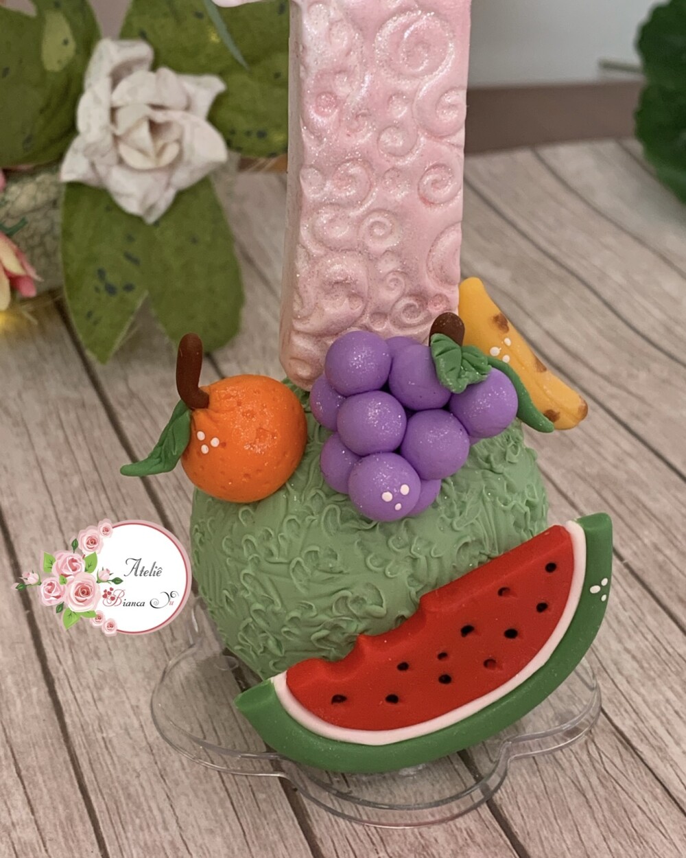 Vela Frutinhas em Biscuit Personalizada