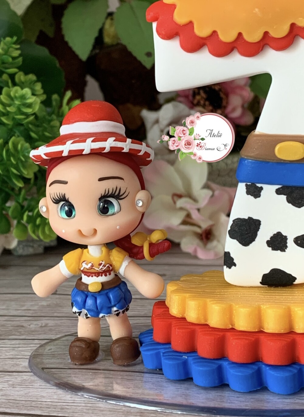 Vela Toy Story Personalizada em Biscuit Jessie Topo de Bolo