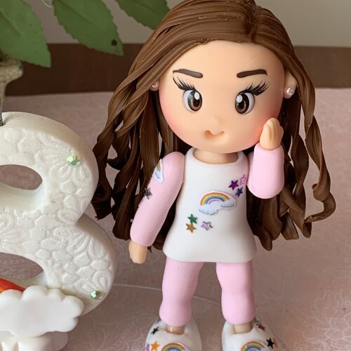 Topo de Bolo Pijama Personalizado em Biscuit | Aniversário Infan