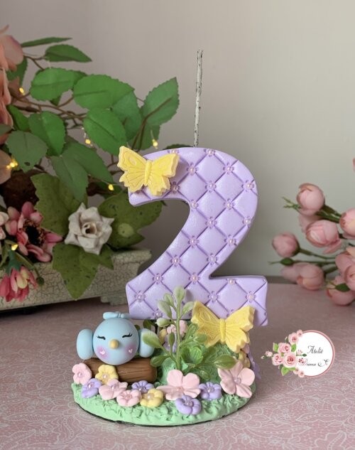 Vela Jardim Encantado em Biscuit Personalizado