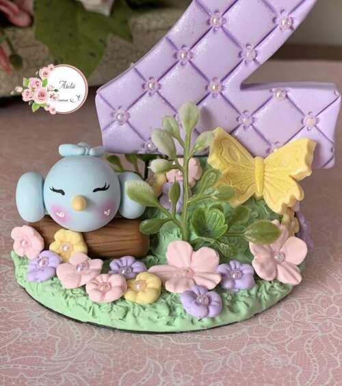Vela Jardim Encantado em Biscuit Personalizado
