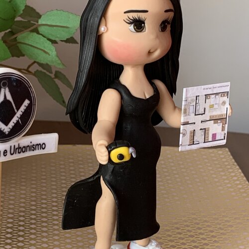 Boneca Arquiteta Personalizada em Biscuit Profissões