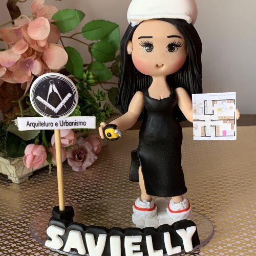 Boneca Arquiteta Personalizada em Biscuit Profissões