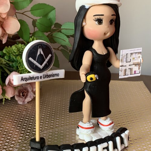 Boneca Arquiteta Personalizada em Biscuit Profissões