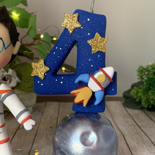 Topo de Bolo Astronauta Personalizado em Biscuit