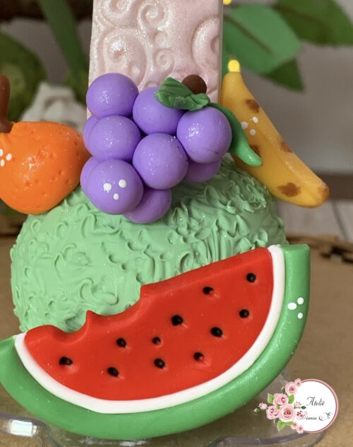 Vela Frutinhas em Biscuit Personalizada