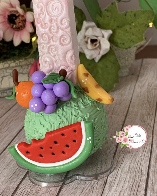 Vela Frutinhas em Biscuit Personalizada
