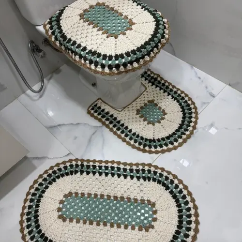 Jogo de Banheiro de Crochê 3 Peças