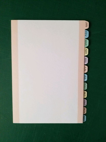 Divisórias para planner caderno de disco 12 meses 8 furos