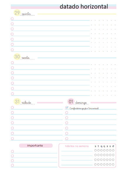 Refil Planner Caderno de Discos Inteligente m 17x23 9 Furos