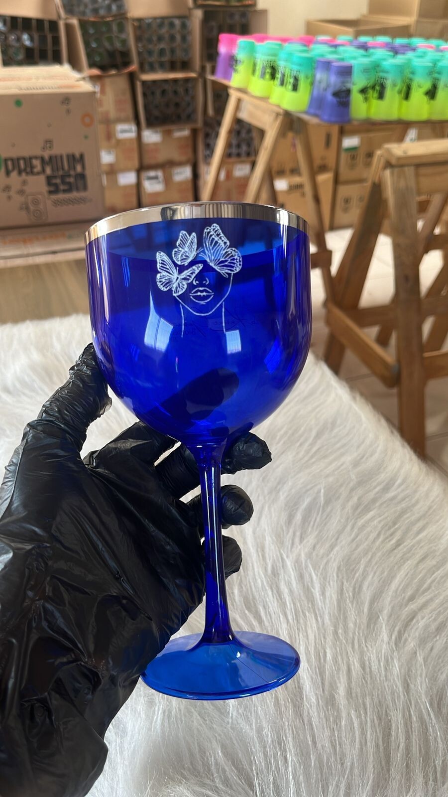 TAÇA GIN COM OU SEM BORDA METALIZADA 10 UN