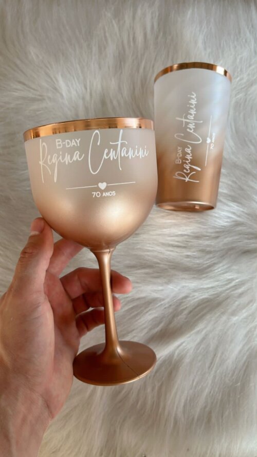 KIT TAÇA GIN E COPO TWISTER DEDGRADE COM BORDA