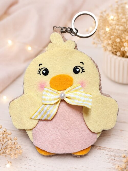 Chaveiro de Pintinho em Feltro/ Artesanal/ Lembrancinha / Presente Criativo