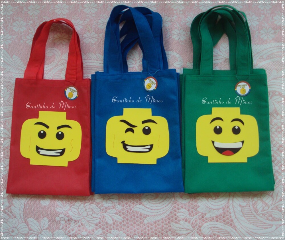 SACOLA PERSONALIZADA TEMA LEGO