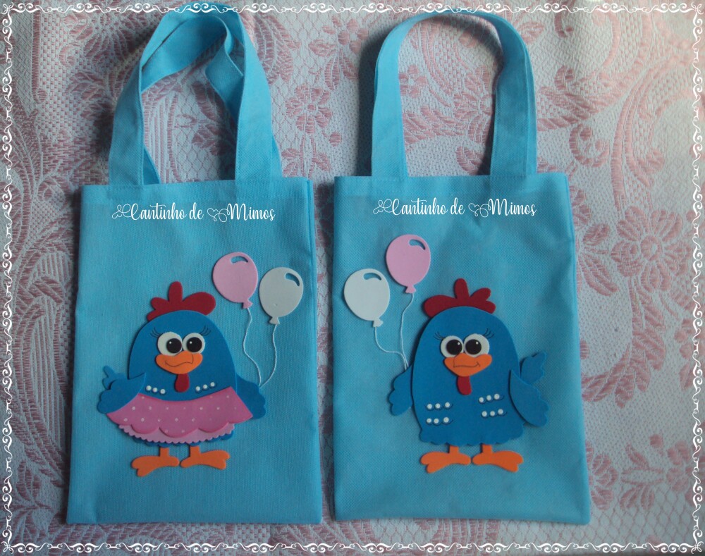 SACOLA PERSONALIZADA GALINHA PINTADINHA