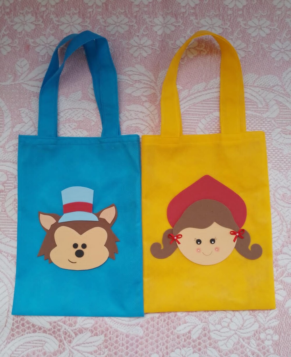 SACOLA PERSONALIZADA CHAPEUZINHO VERMELHO E LOBO