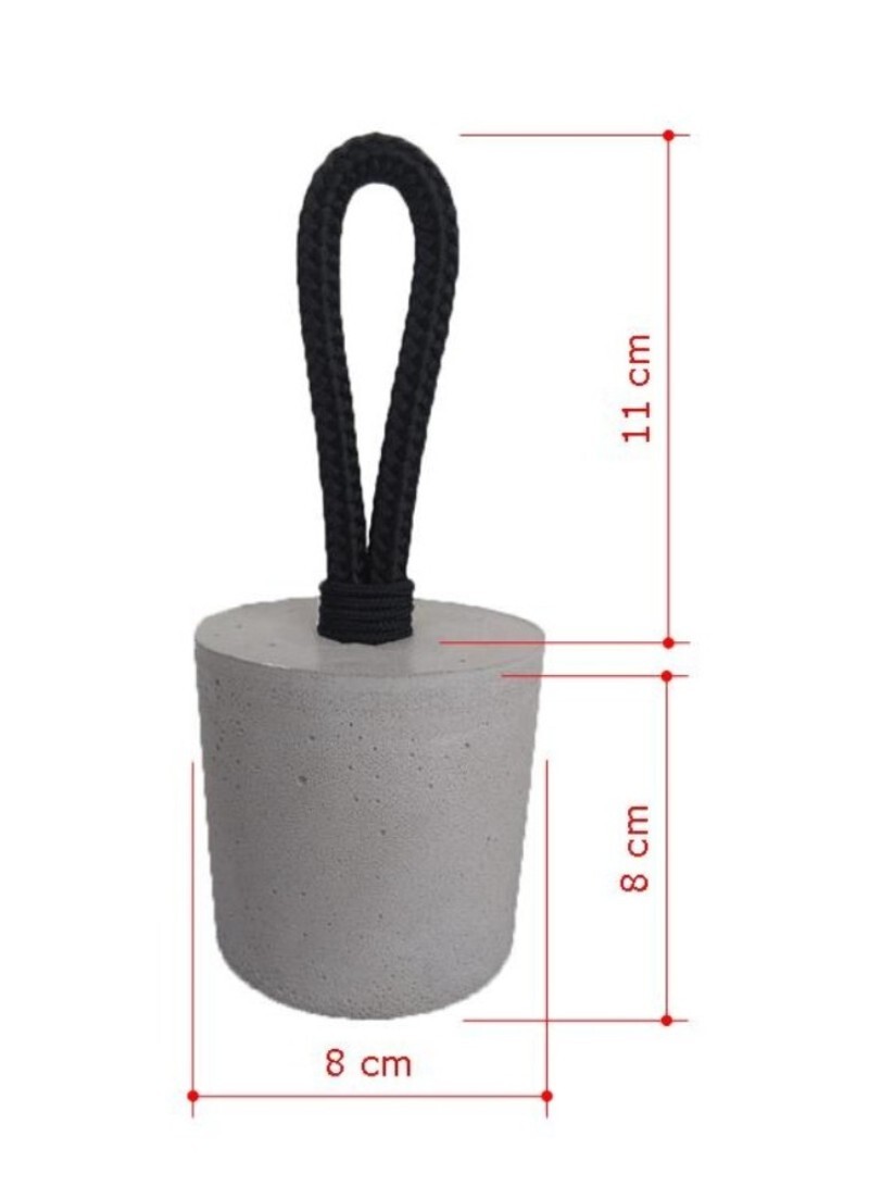 Peso Porta Artesanal Cimento Corda Preta