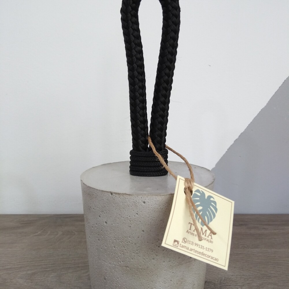 Peso Porta Artesanal Cimento Corda Preta