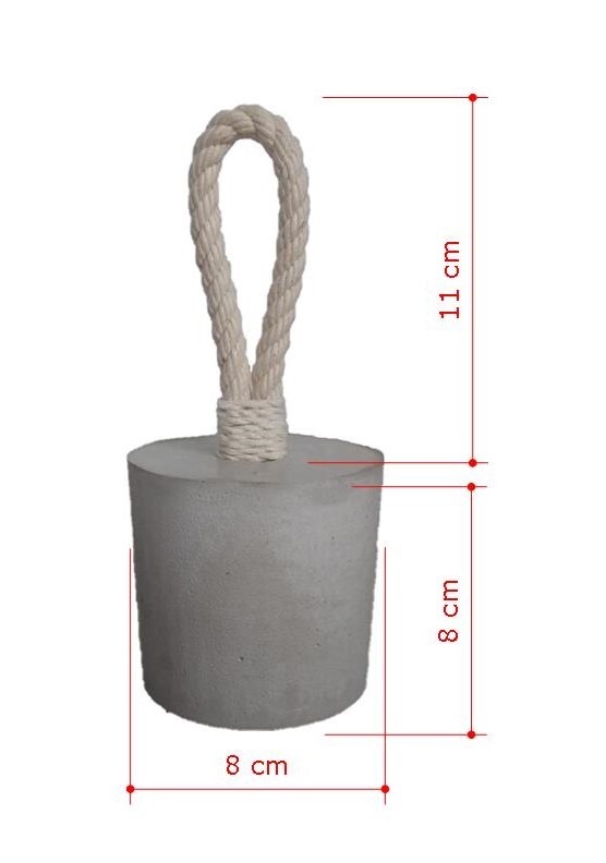 Peso Porta Artesanal Cimento Corda Algodão