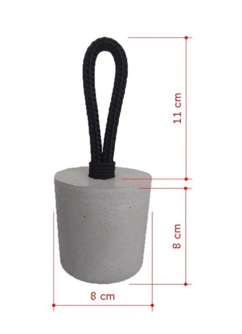 Peso Porta Artesanal Cimento Corda Preta