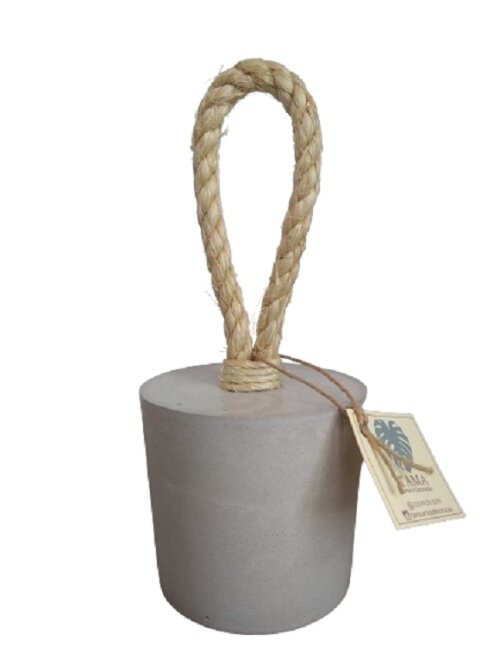 Peso Porta Artesanal Cimento Corda Sisal