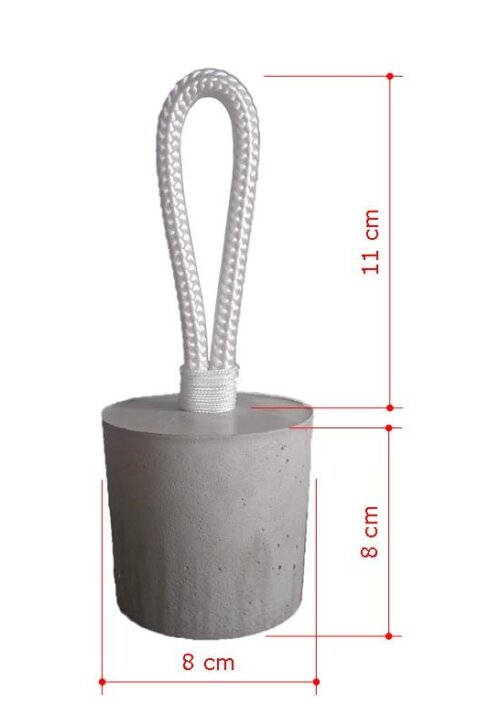 Peso Porta Artesanal Cimento Corda Branca