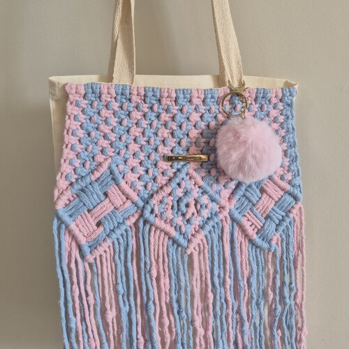 Ecobag Candy Color Macramê
