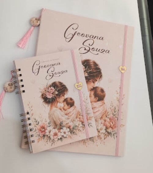 Caderneta de Gestante e Pasta Catalogo Floral Mãe e Bebê