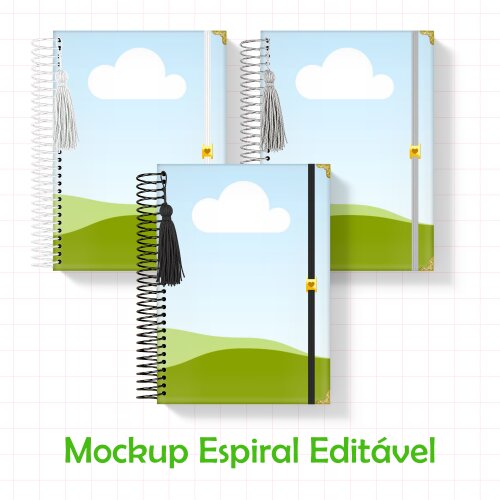 Mockup Espiral Editável no CANVA