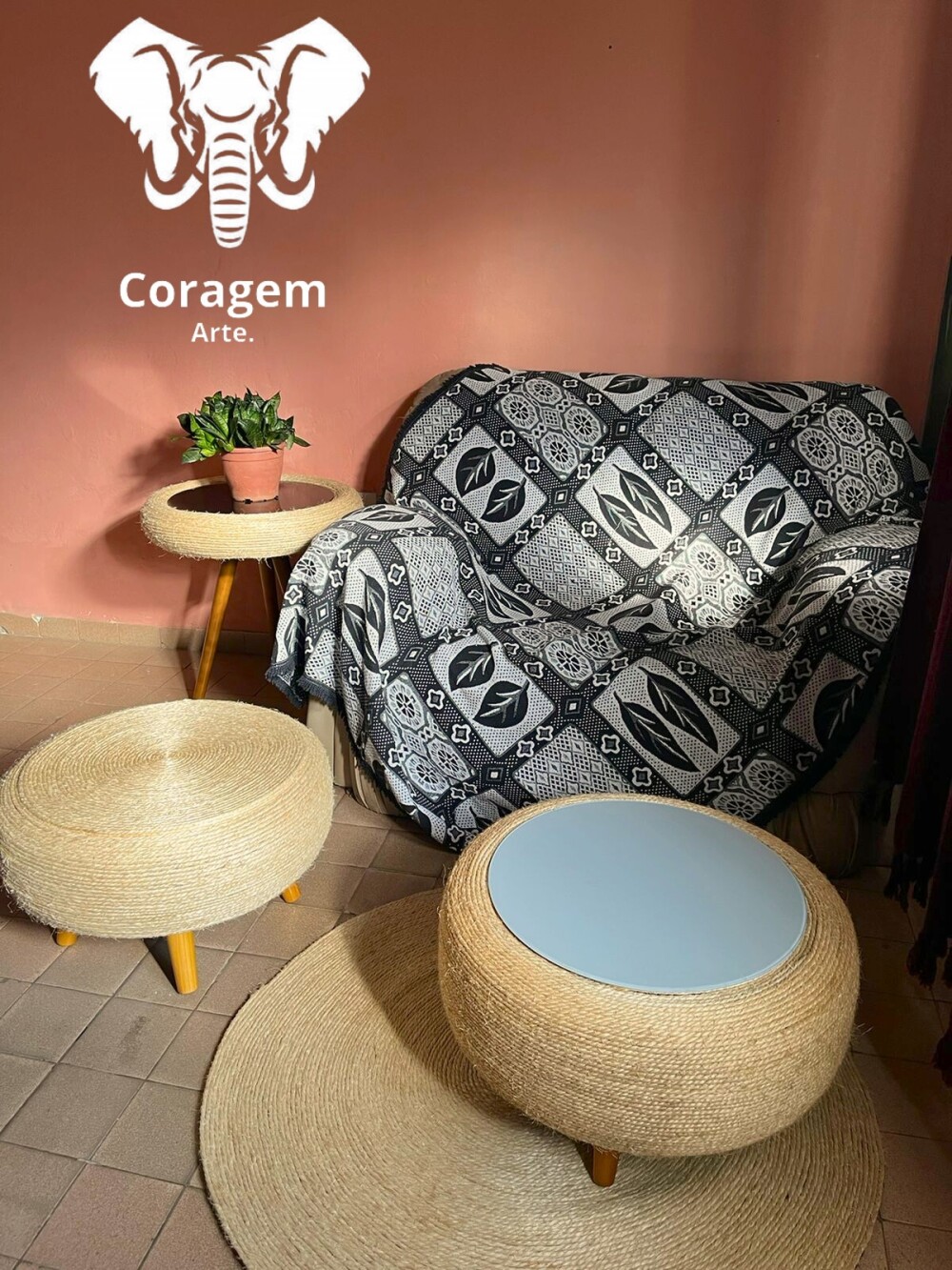 Puff Corda de sisal