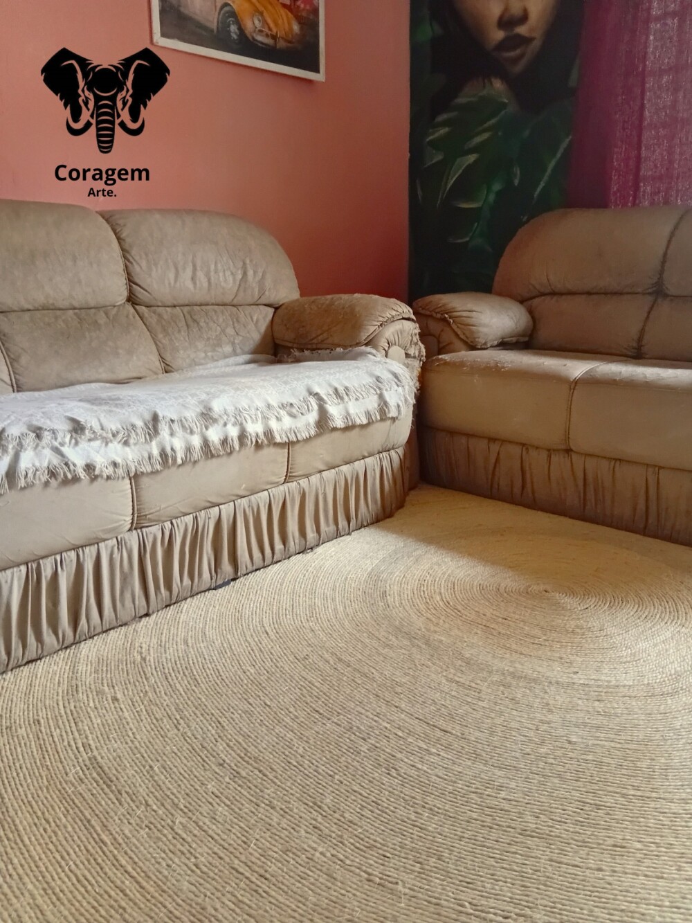 Tapete redondo sisal natural 1,5mts