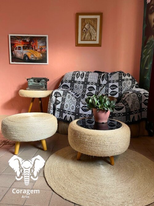 Mesa lateral sisal natural