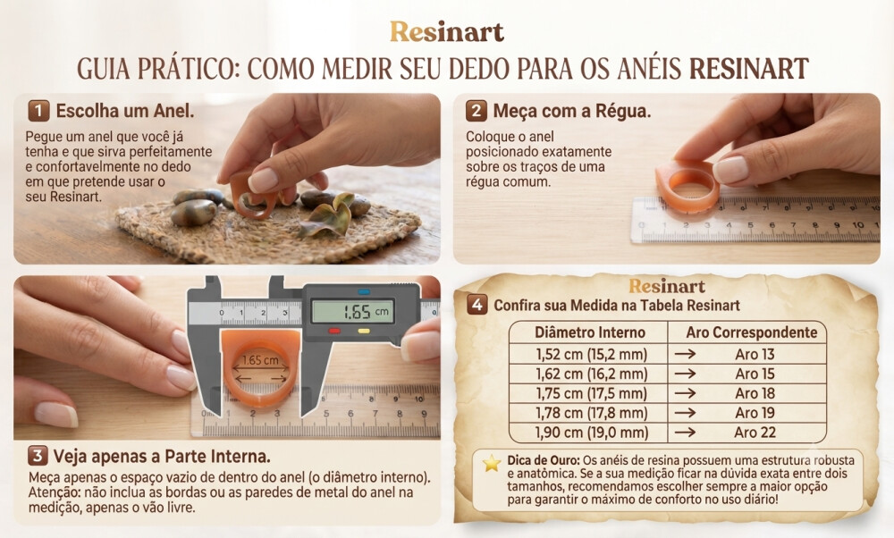 ANEL SERIE ICONE EM RESINA DA RESINART ATELIÊ PIGMENTADO EM DIVE