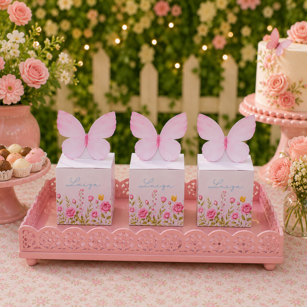 Kit Personalizados Caixinhas JARDIM DAS BORBOLETAS Aniversário D