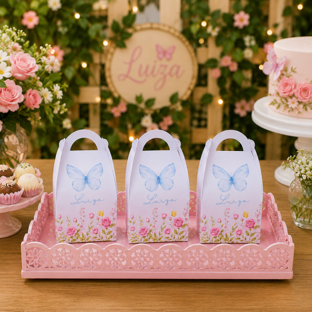 Kit Personalizados Caixinhas JARDIM DAS BORBOLETAS Aniversário D