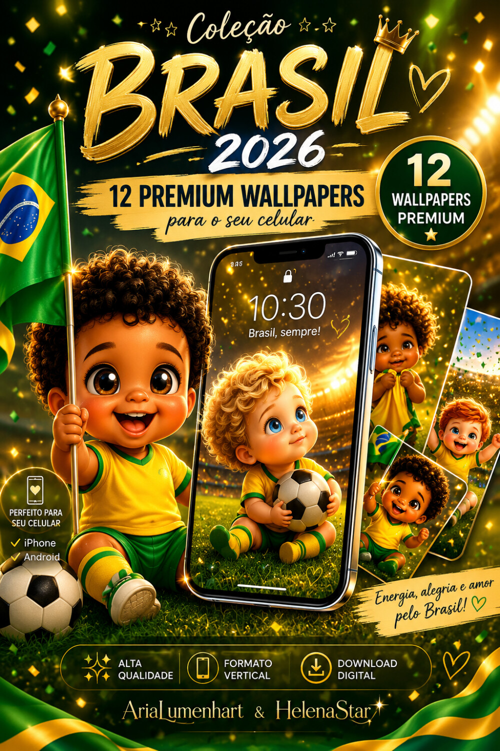 Coleção Brasil 2026 | 12 Wallpapers Premium para Celular