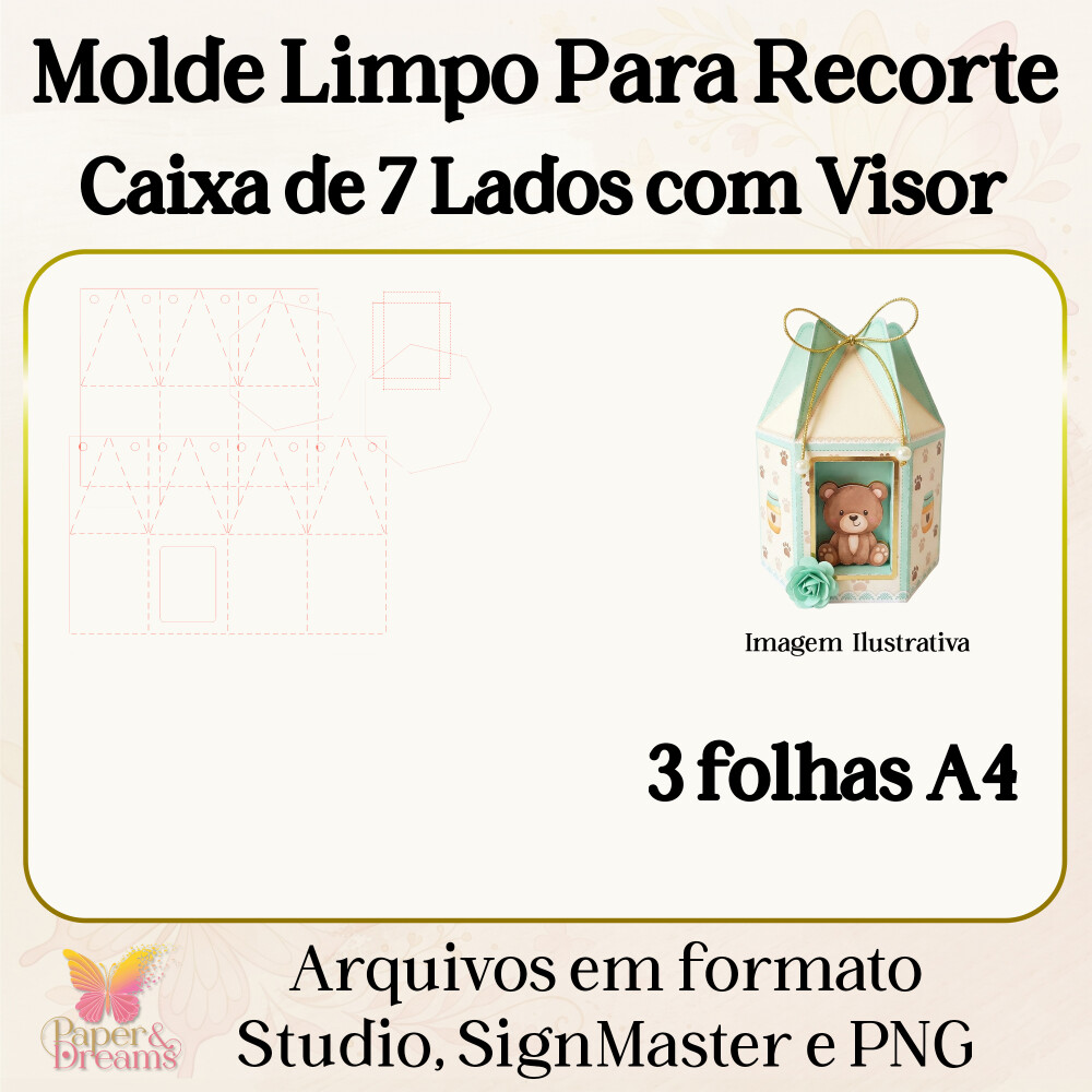 Molde Digital Caixa 7 Lados com Visor (vitrine) - Studio, Signmas