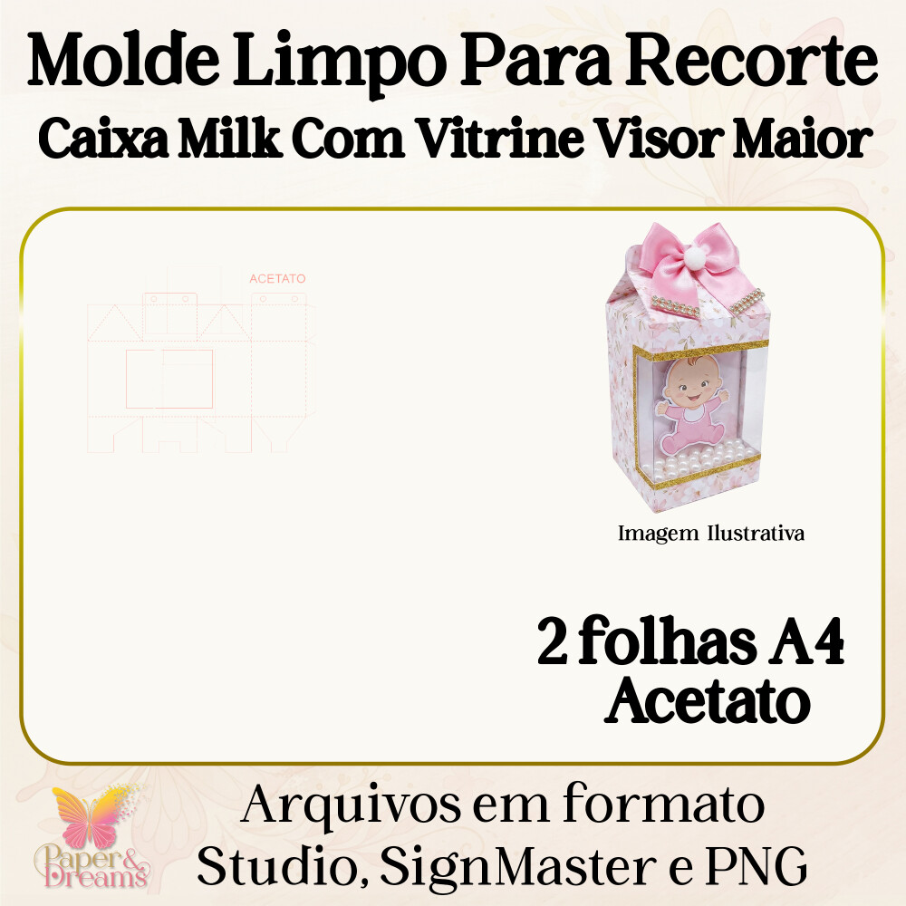 Molde Digital Caixa Milk Vitrine com Visor Maior ( vitrine) - Stu