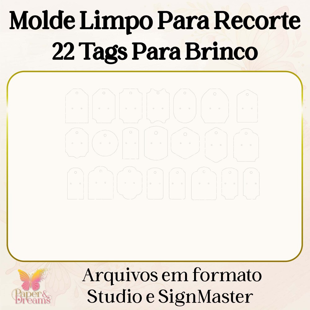 Molde Digital 22 Tags para Brinco Studio e Sign Master