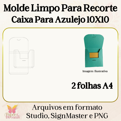 Molde Digital embalagem para Azulejo 10x10 - Studio, Signmaster e PNG