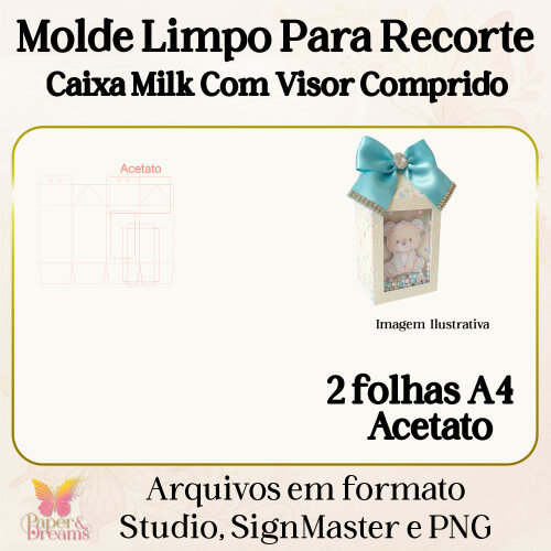 Digital Caixa Milk com Visor Comprido ( vitrine) - Studio, Signmaster e PNG