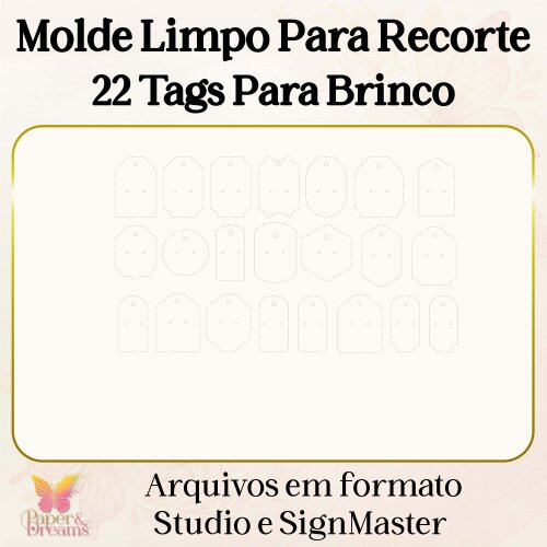 Molde Digital 22 Tags para Brinco Studio e Sign Master