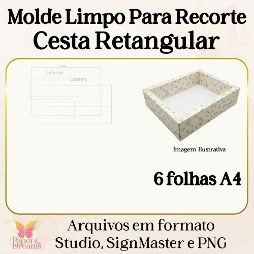 Molde Limpo  Cesta Retangular - Studio, Signmaster e PNG