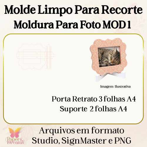 Molde Limpo - Moldura Para Foto com Suporte MOD 1 - Studio, Signmaster e PNG