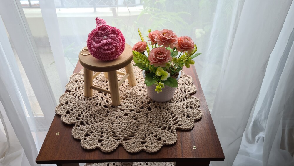 Case em crochê para Fone de ouvidos (Rosa)