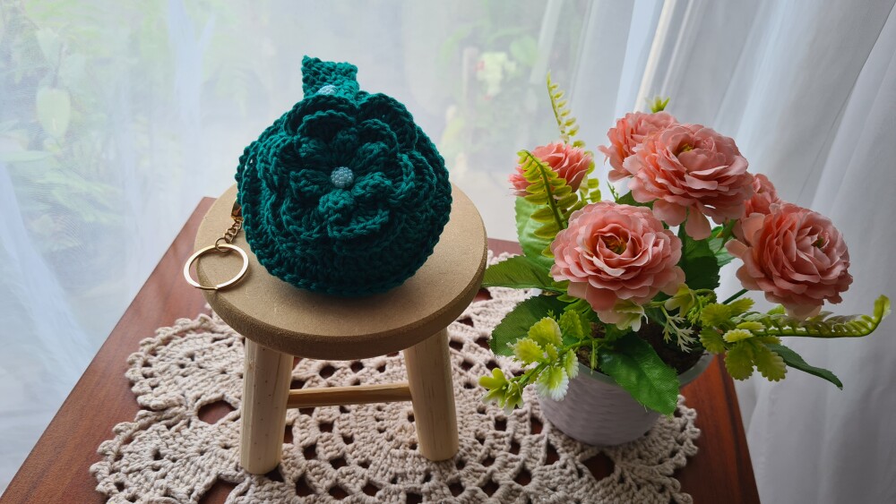 Case em crochê para Fone de ouvidos (Verde Hera)