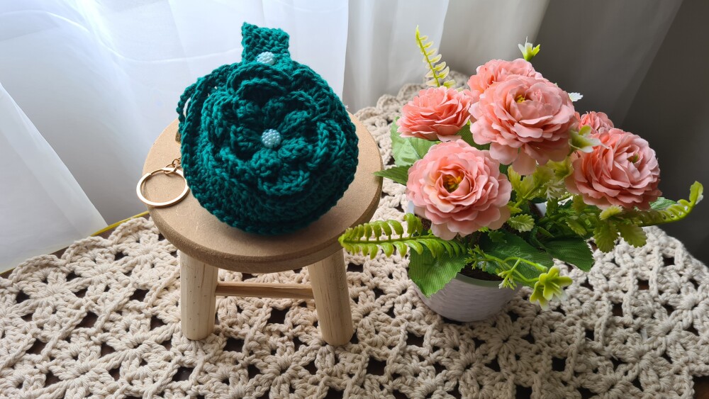 Case em crochê para Fone de ouvidos (Verde Hera)
