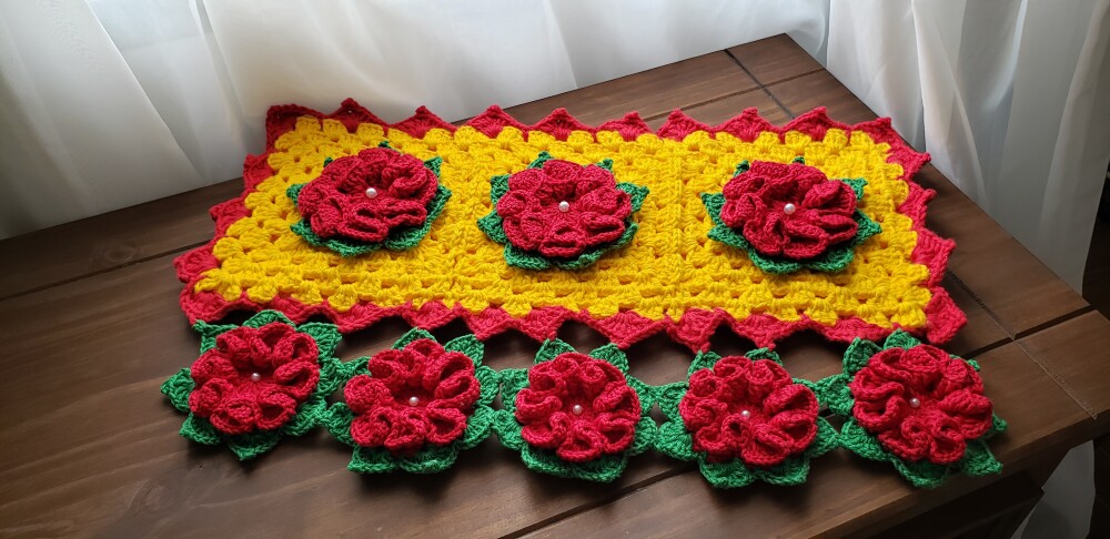 Capa para Encaixe em Crochê Tampa de Vidro (Amarelo)