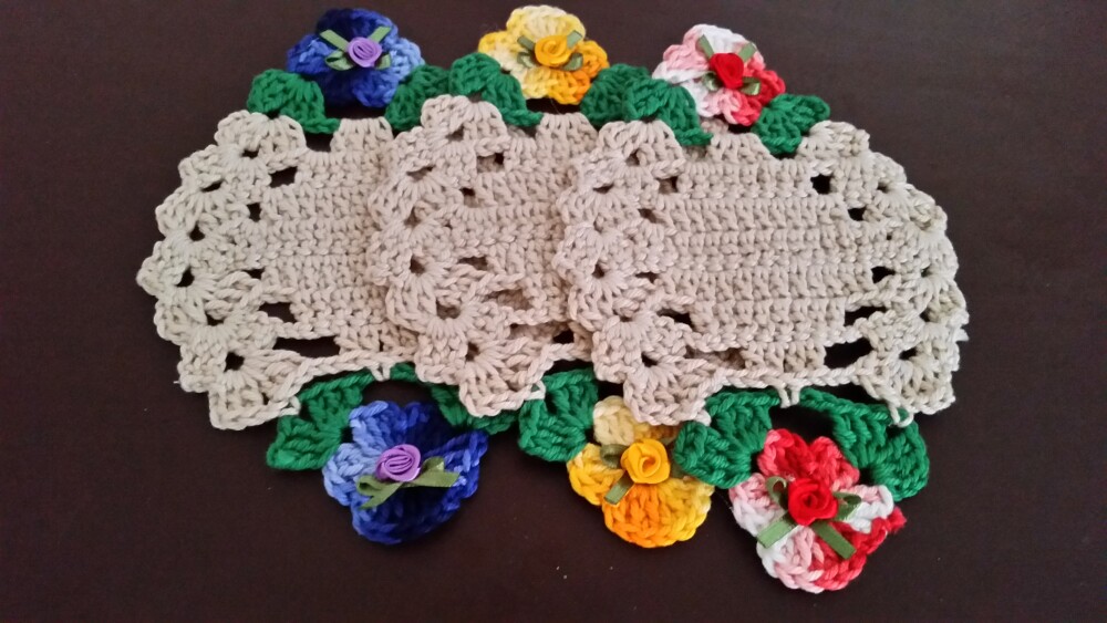 Descanso de Copos com Flores Mescladas (06 unidades)