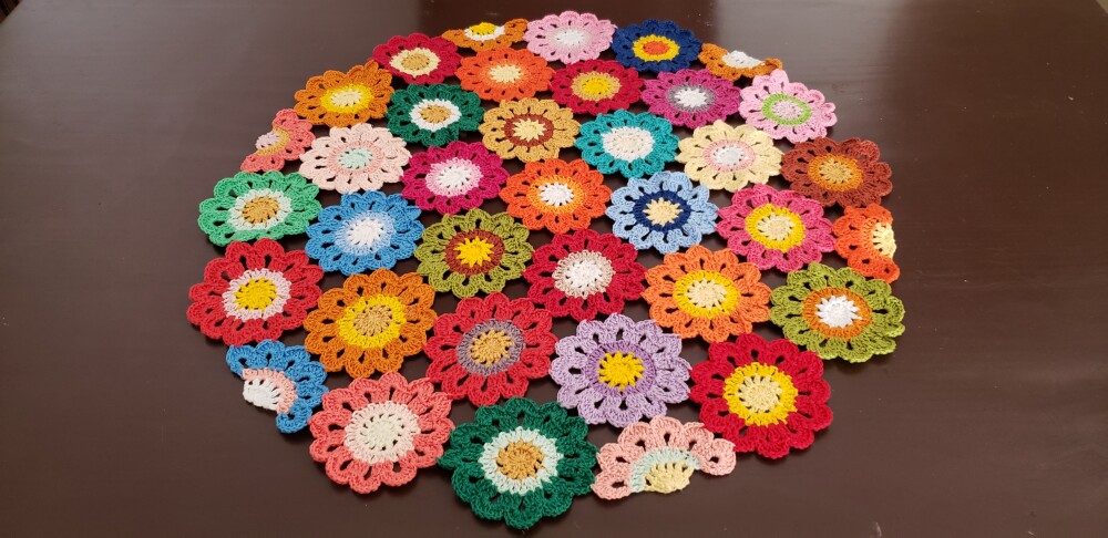 Toalha Flores Japonesa Redonda 60 cm